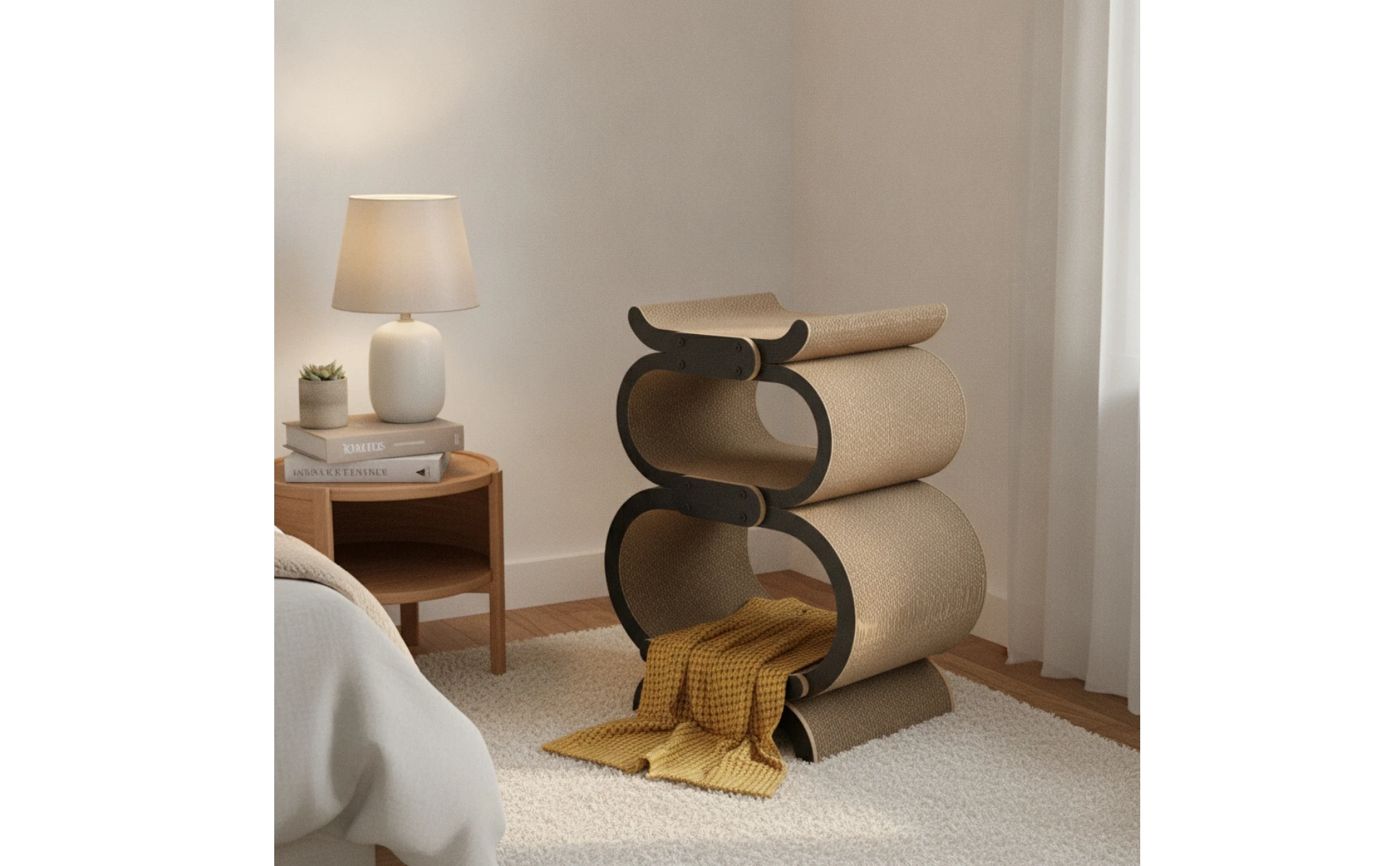 Rascador cama gatos decoración salón