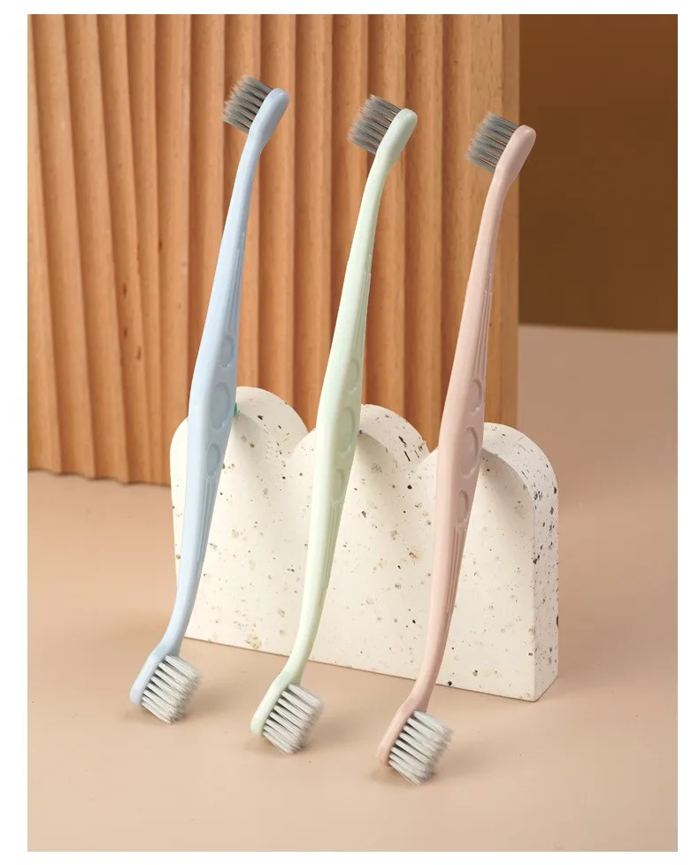 Cepillo de dientes para perros doble cabezal detalle de cerdas