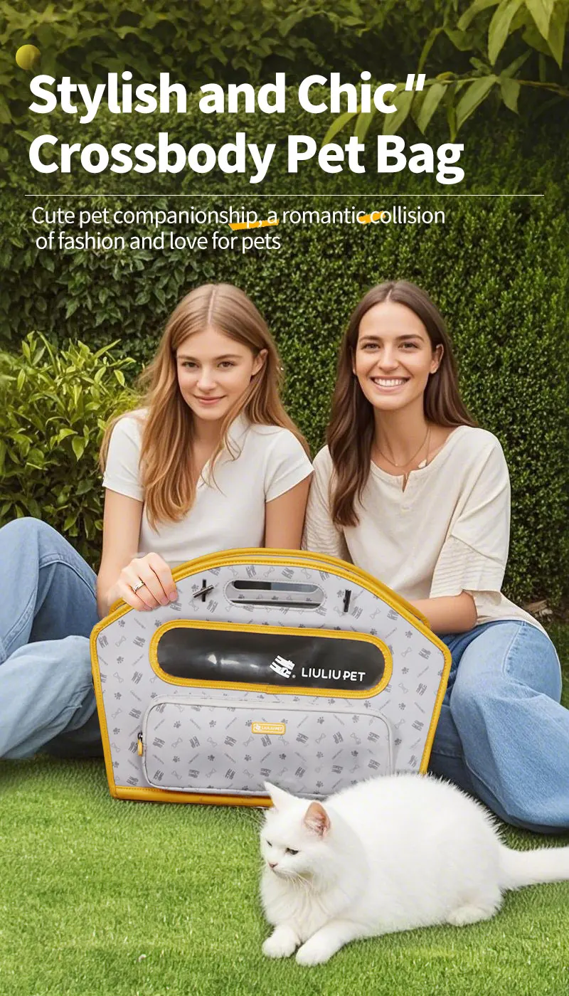 Bolsa de hombro para mascotas con diseño portátil
