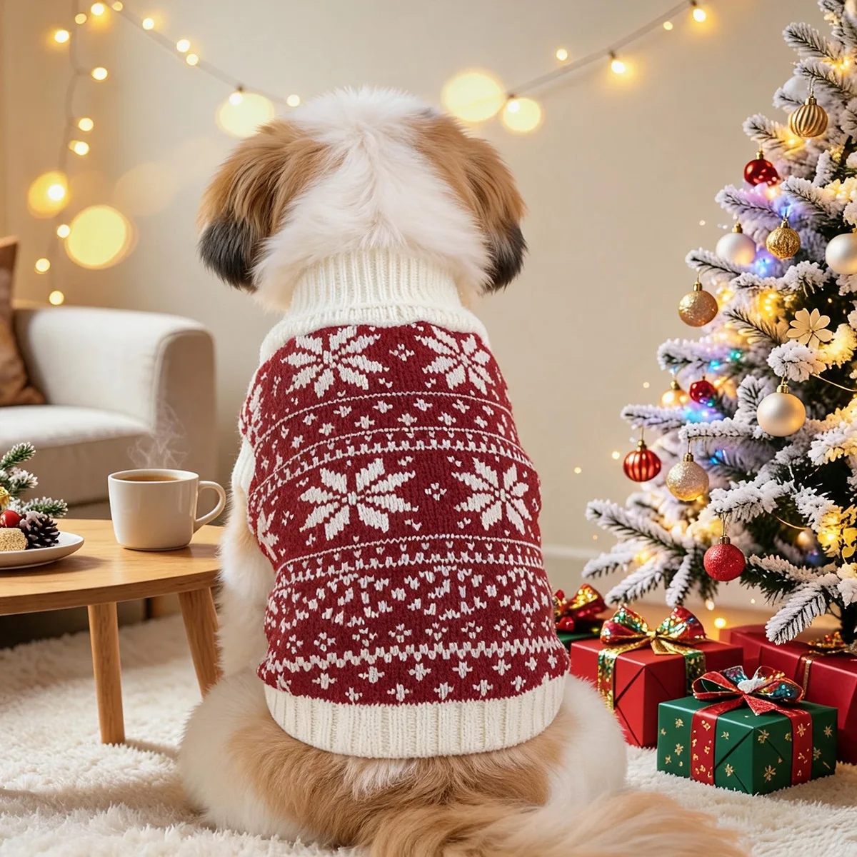 Suéter a Rayas Cuello Alto para Gatos y Perros Pequeños – Otoño e Invierno - imagen 3
