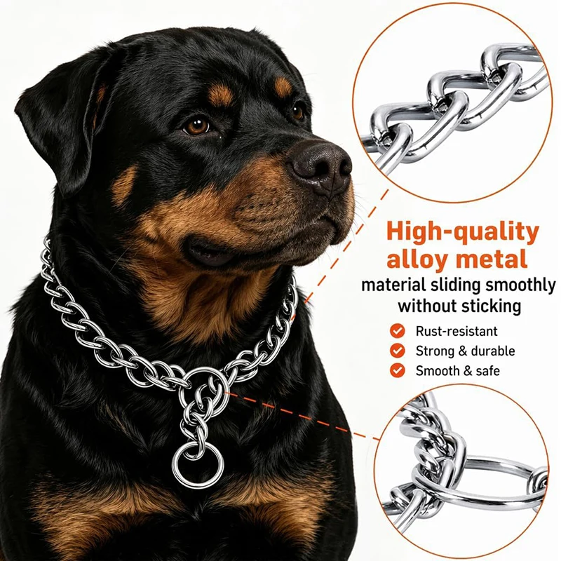 Collar martingale de acero inoxidable para perros – entrenamiento - imagen 4