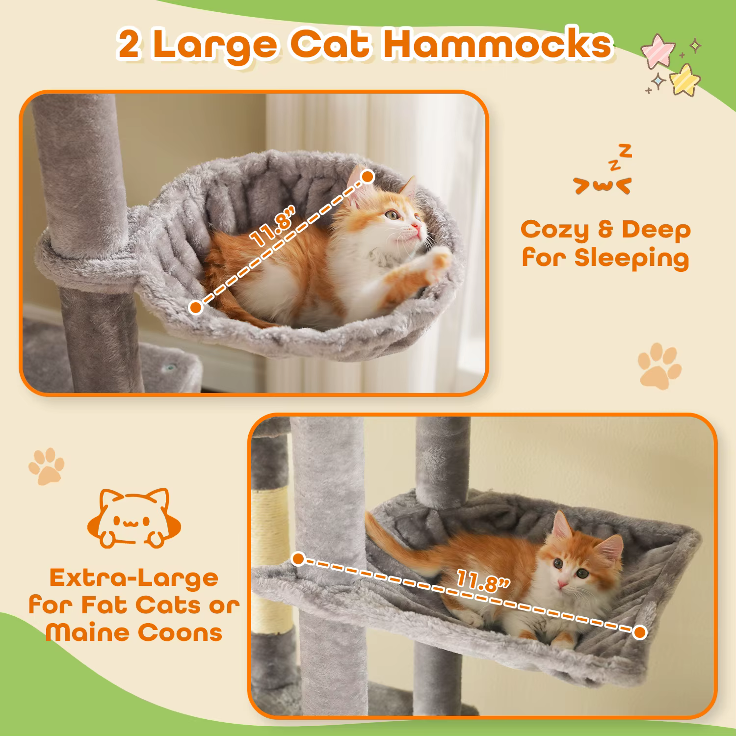 Torre ajustable para gatos piso a techo con rascador de sisal - imagen 5