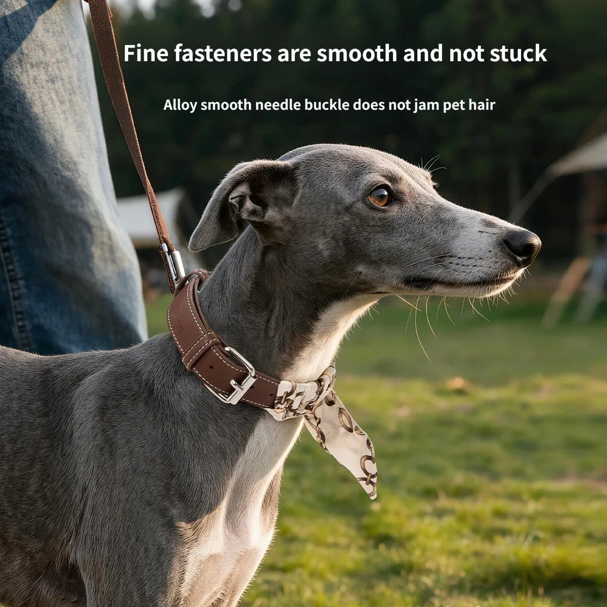 Collar de cuero con corbata para perro – Elegante y ajustable - imagen 2