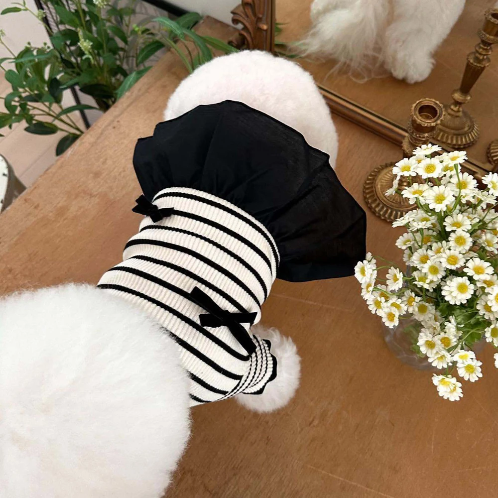 Ropa de verano para perros blanco y negro, vestido disfraz Chihuahua - imagen 5