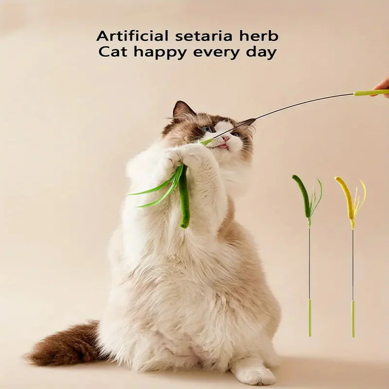 Varitas interactivas con plumas para gatos y juguetes de perros - imagen 2