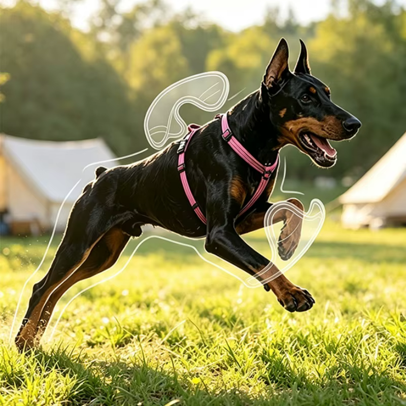 Arnés reflectante ajustable nylon rayas liberación rápida perros y gatos - imagen 4