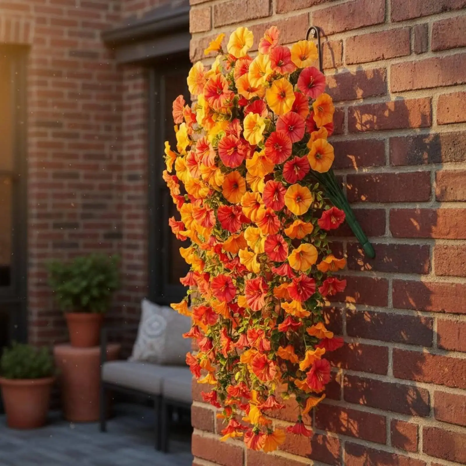Guirnalda de flores artificiales violetas – Enredadera realista para interiores - imagen 3
