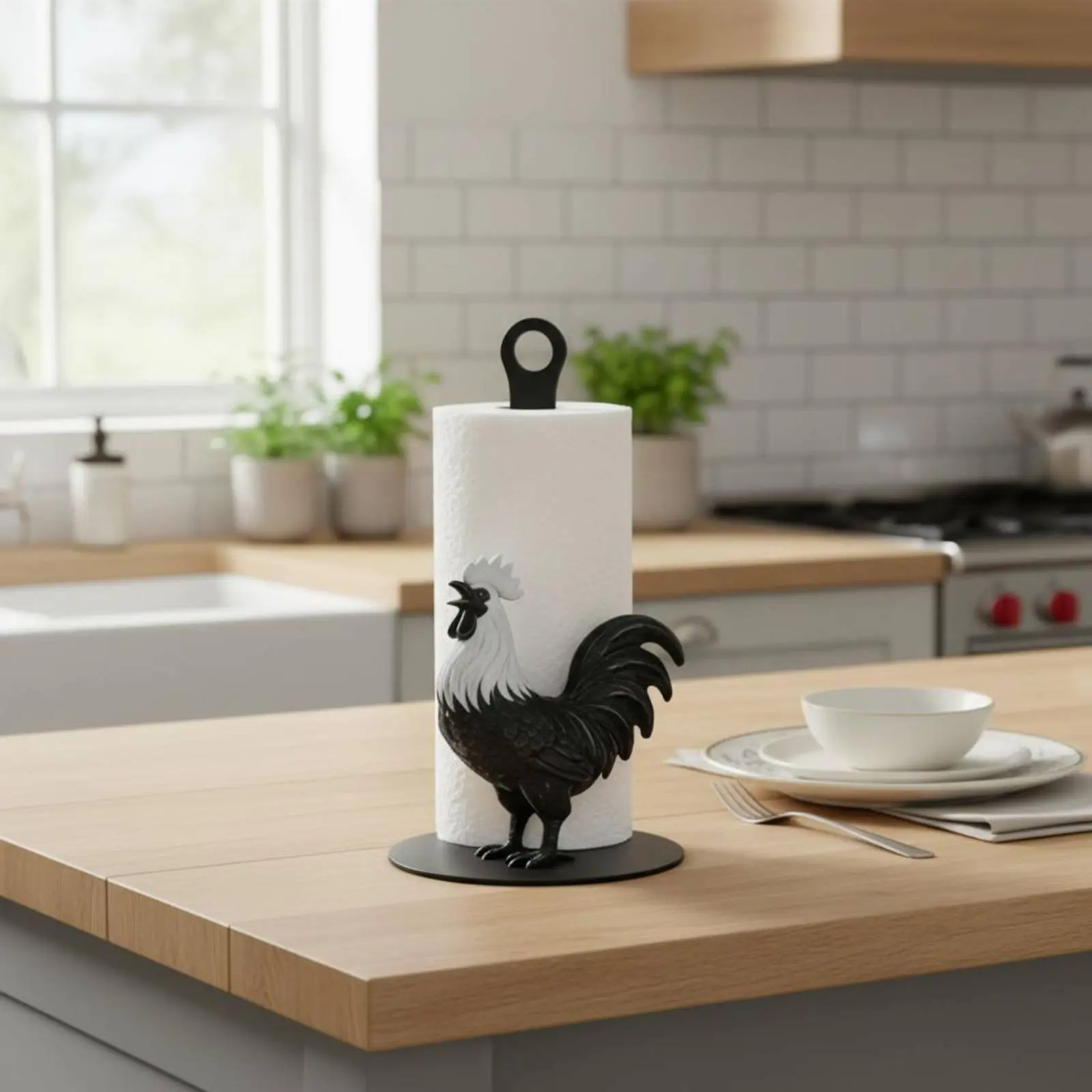 Soporte dispensador papel toalla para gatos y perros, base pesada - imagen 3