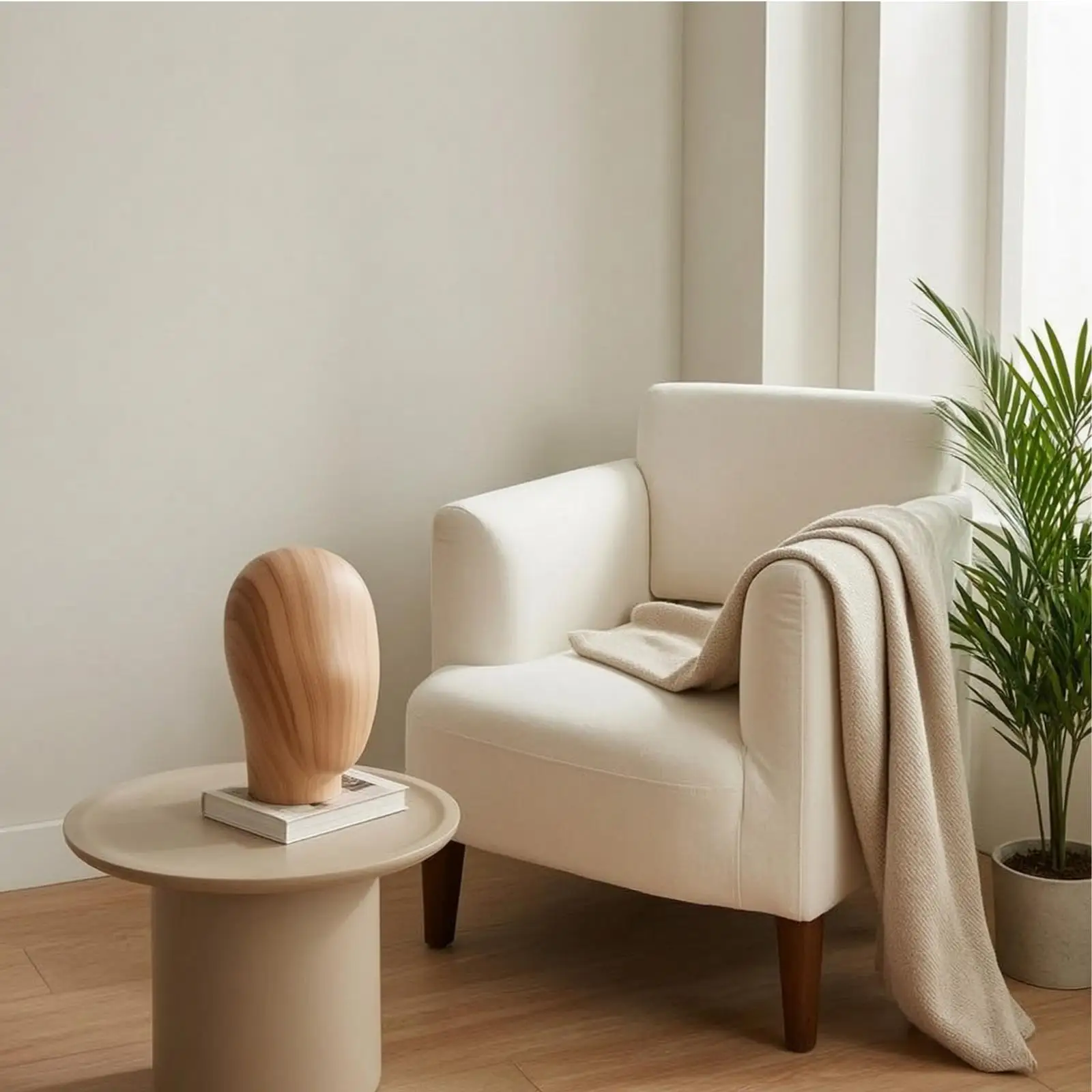 Cabeza maniquí imitación madera para exhibir sombreros – Soporte resistente - imagen 5