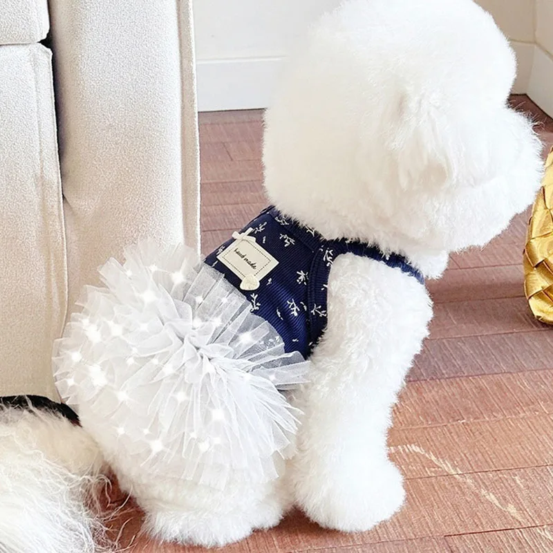 Vestido de malla floral para perros pequeños y medianos – Shih Tzu y caniche - imagen 3