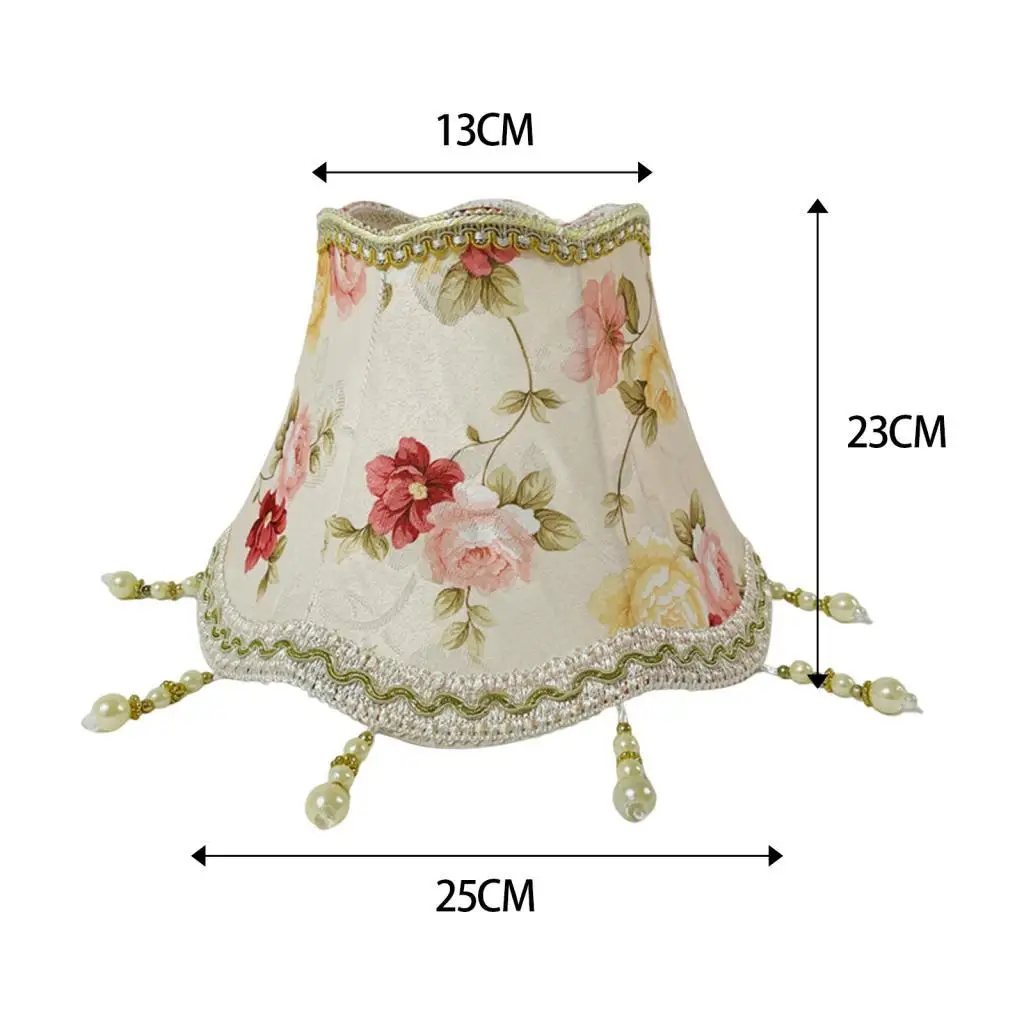 Pantalla de lámpara de tela con flecos – Tipo domo para dormitorio - imagen 5