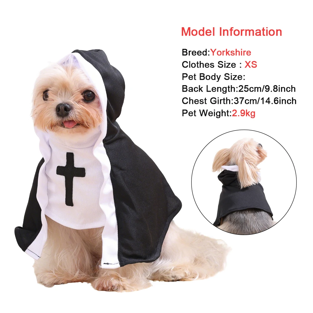 Disfraz de Monja para Gatos y Perros – Traje Festivo de Halloween - imagen 5