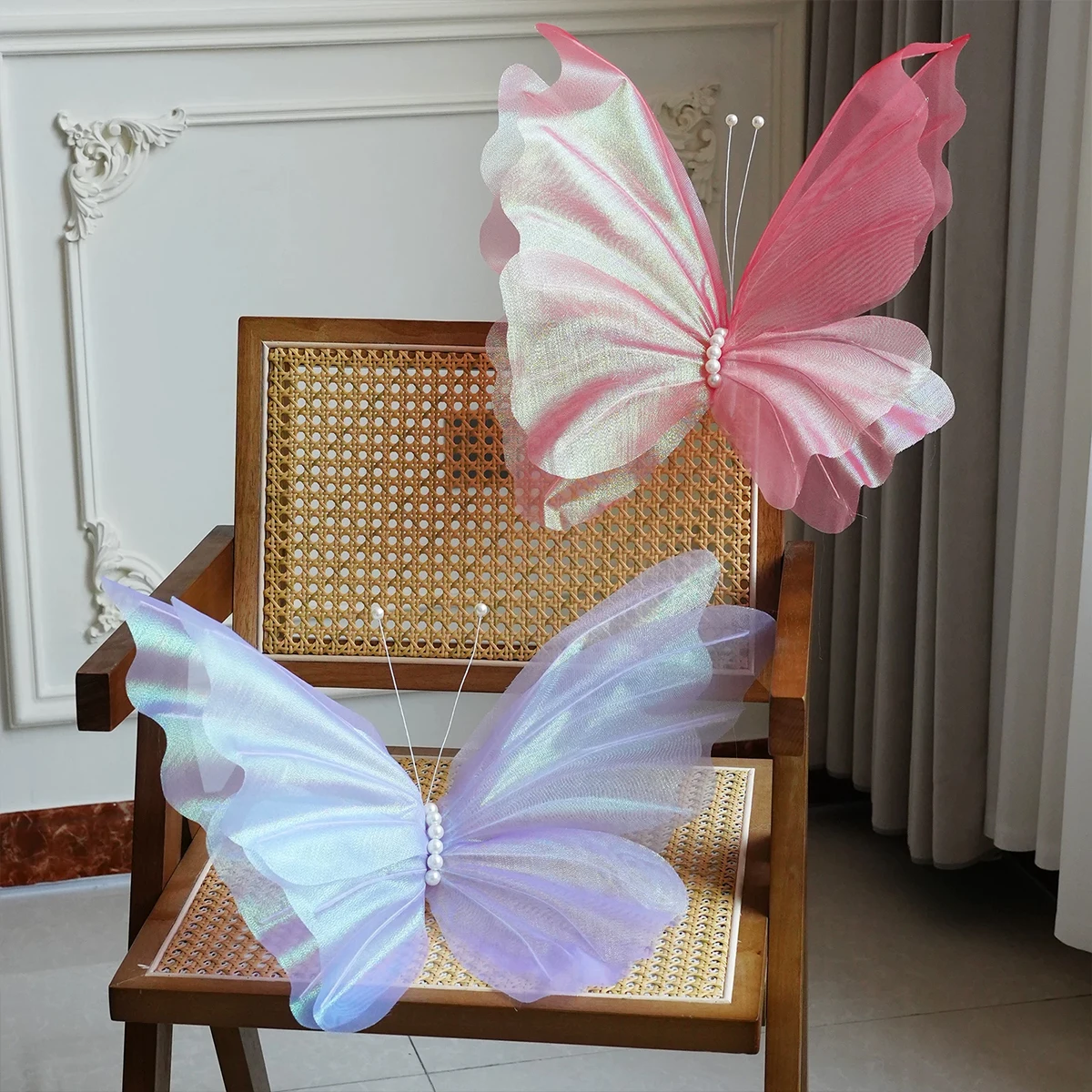 Decoración mariposas 3D para pared y jardín, arcoíris y rosa - imagen 4