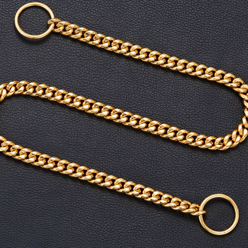 Collar cadena dorada para perros pequeños, medianos y grandes – Eslabones cubanos 10 mm - imagen 5