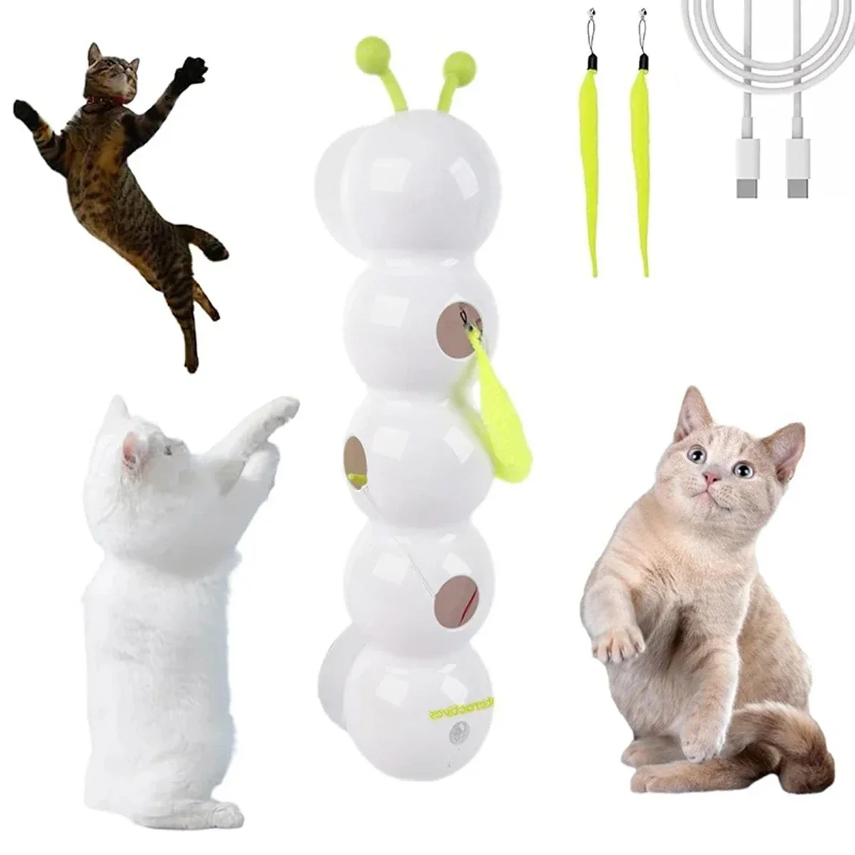 Juguete automático con sensor para gatos y ventosa