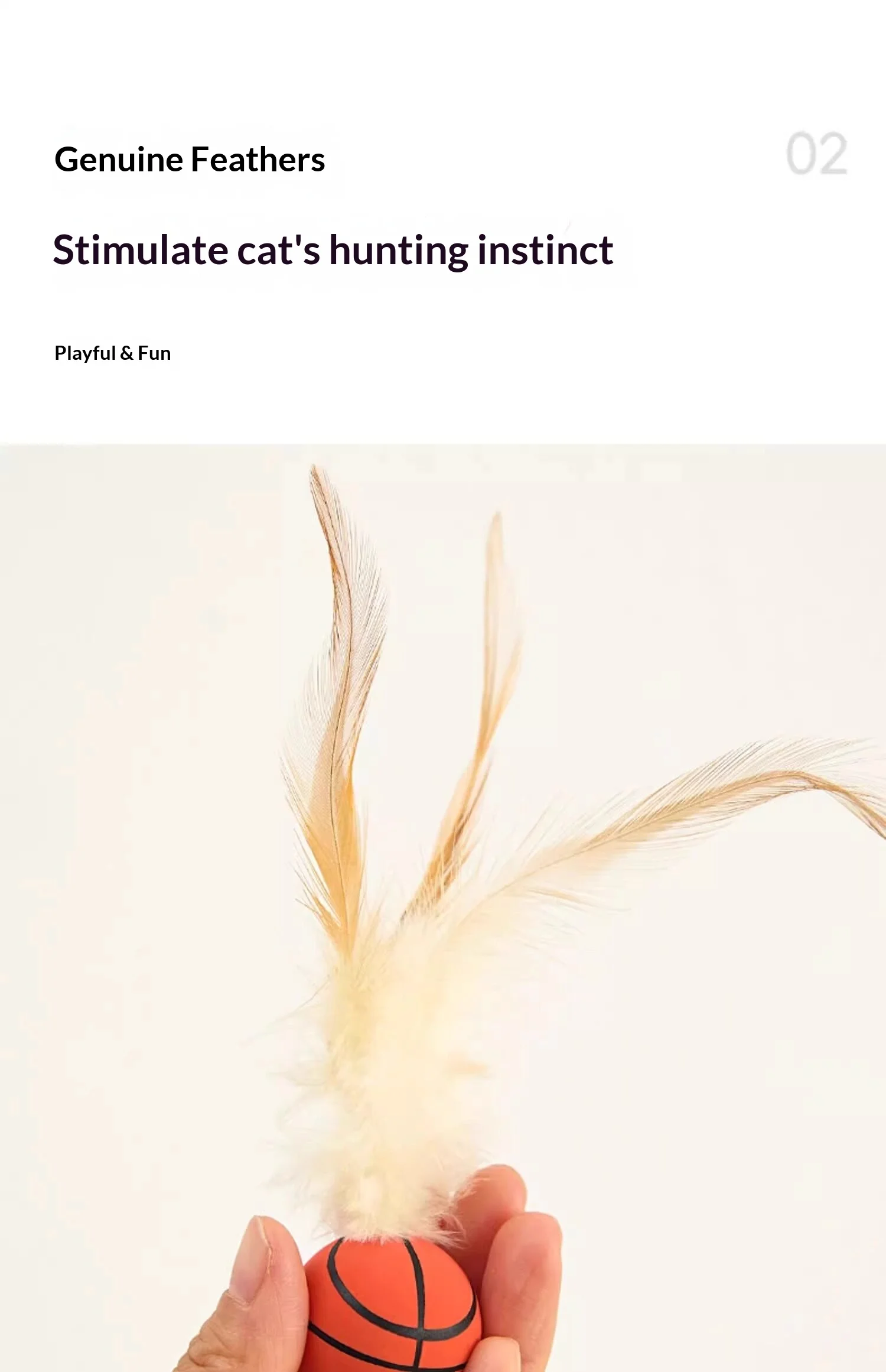 Pelota de bádminton con plumas para activar al gato