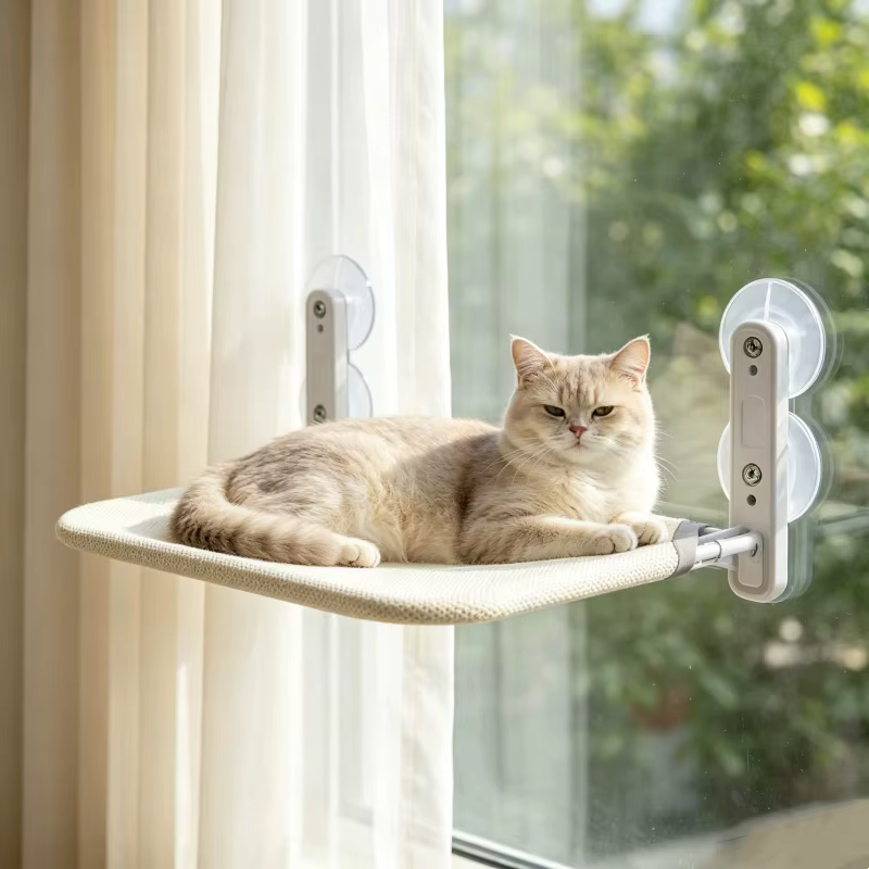 Hamaca gato ventana ventosas fuertes colchón extraíble lavable - imagen 3