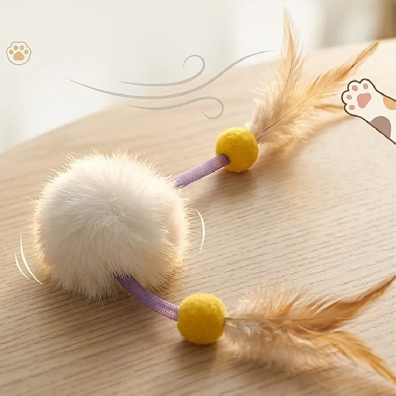 Juguete Interactivo para Gatos con Plumas, Malla y Campana - imagen 3