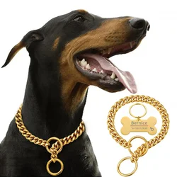 Collar cadena cubana para perros paseo entrenamiento cualquier tamaño