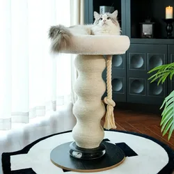 Rascador para Gatos con Plataforma de Observación y Cama