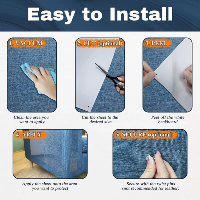 Protector Rascador de Sofá para Gatos – Alfombrilla Autoadhesiva Antirrasguños - imagen 5