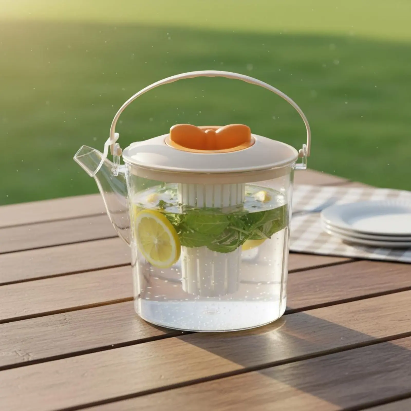 Jarra para té helado con infusor y asa, apta nevera - imagen 5