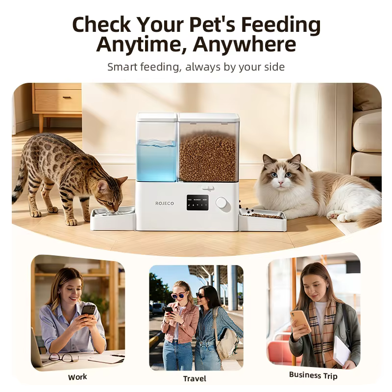 Dispensador automático de comida con cámara para gatos y perros - imagen 3