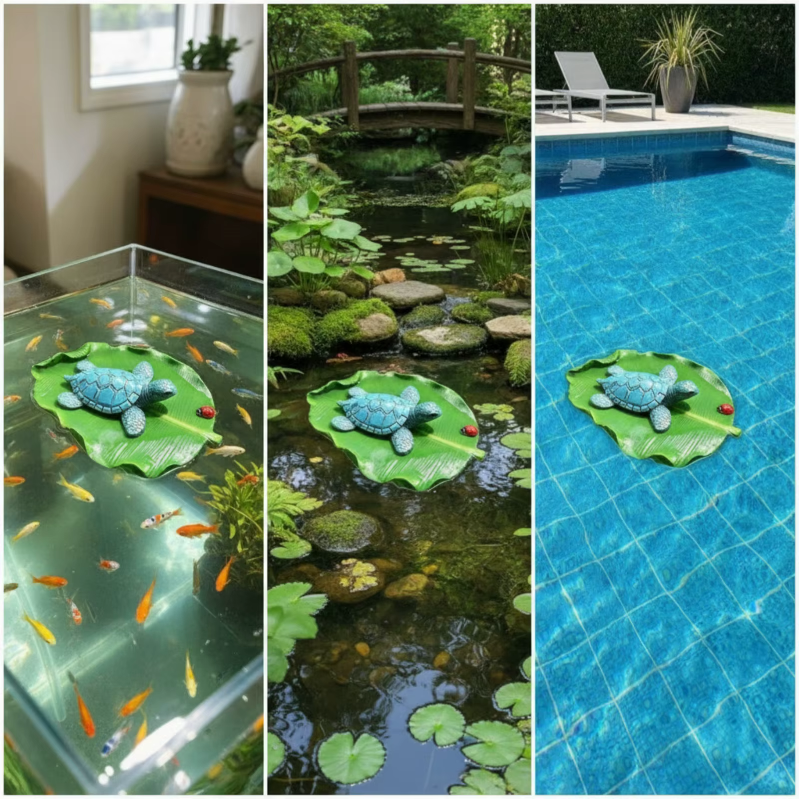 Tortuga flotante decorativa para acuario – Adorno impermeable para estanque - imagen 4