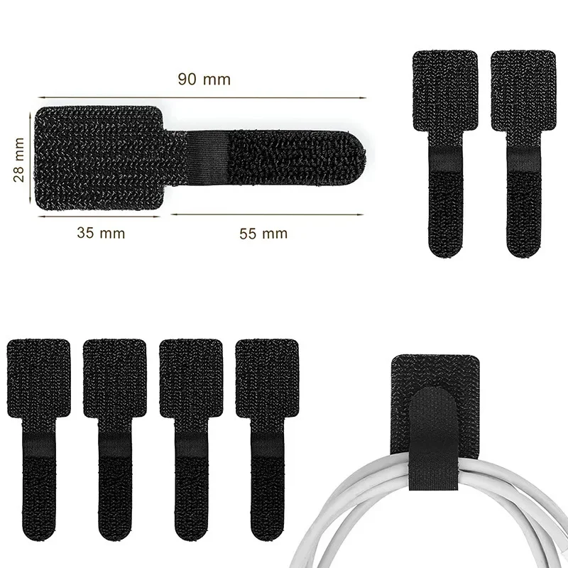 Correas de velcro para organizar cables de escritorio