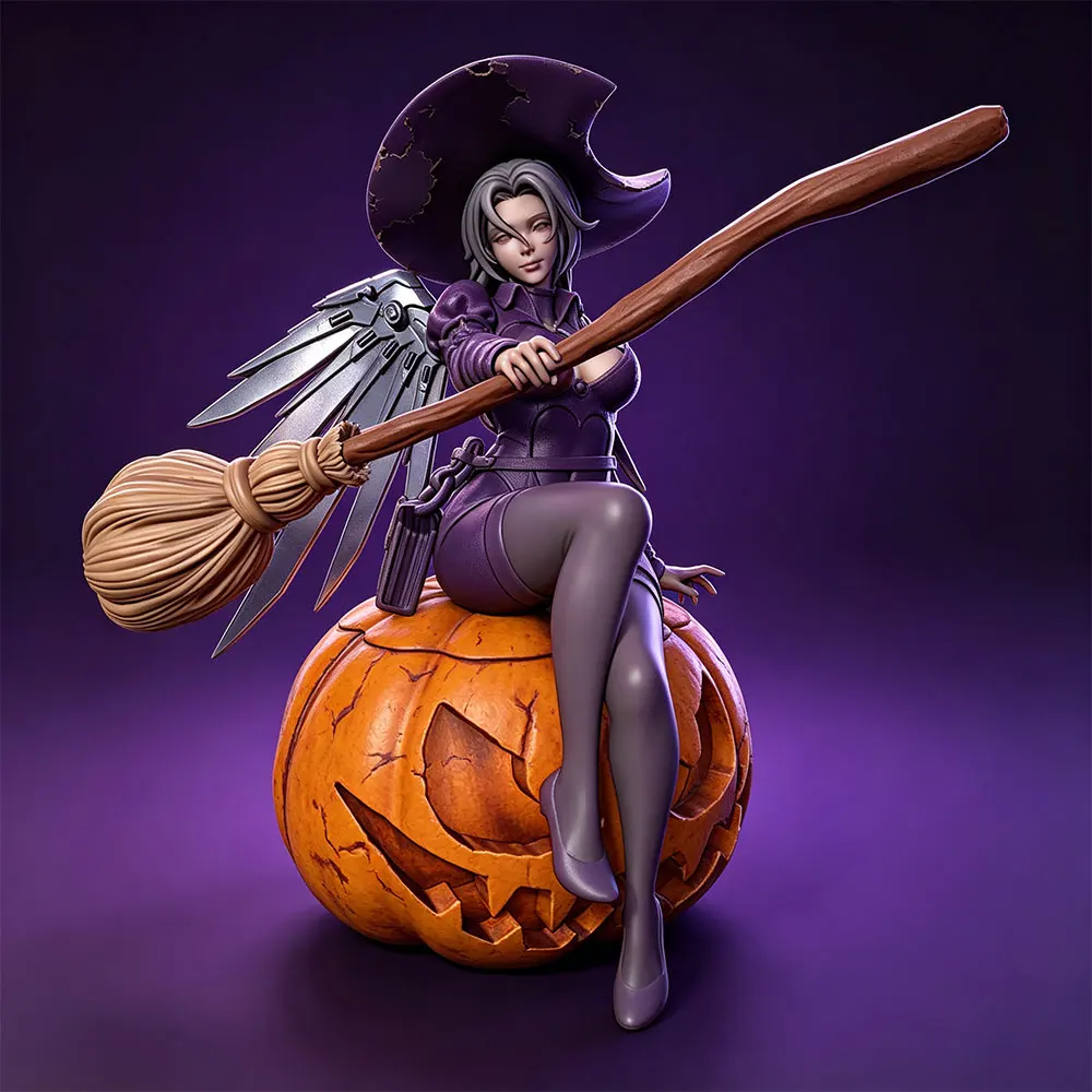 Figura de anime en miniatura GK impresa en 3D gris, sin montar