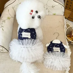Vestido de malla floral para perros pequeños y medianos – Shih Tzu y caniche