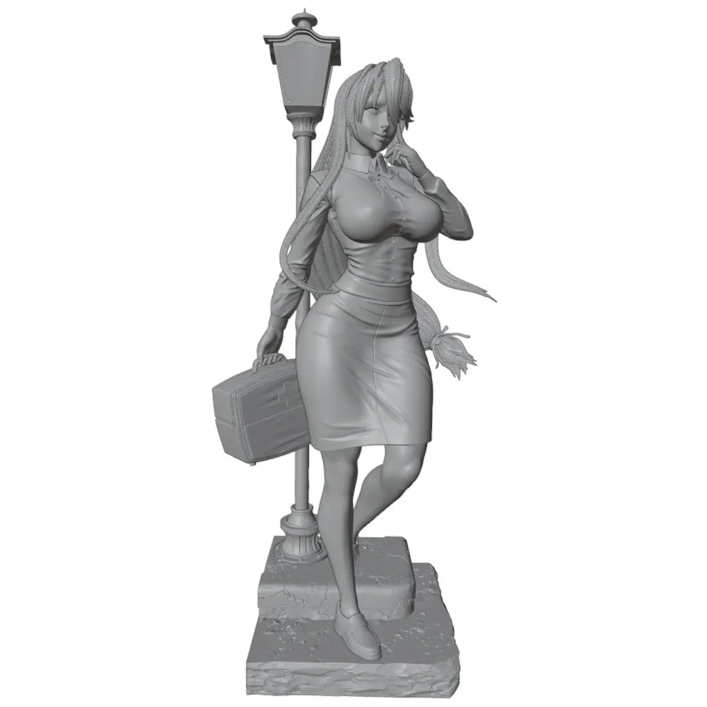 Figura femenina de resina 1:24 para modelismo, sin pintar ni montar - imagen 3