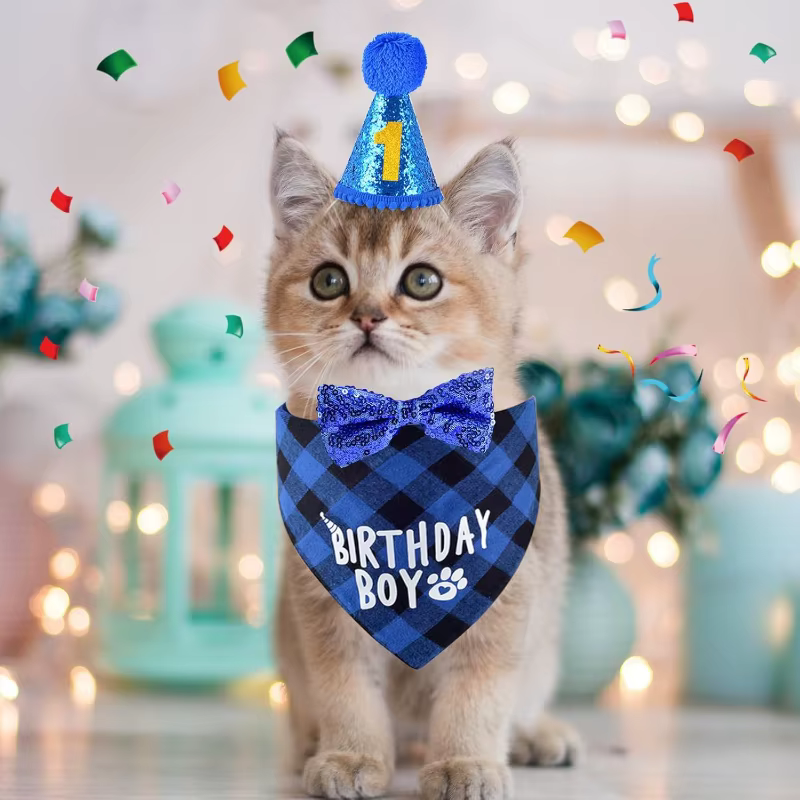 Pañuelo bandana triangular de cumpleaños para perros y gatos - imagen 4