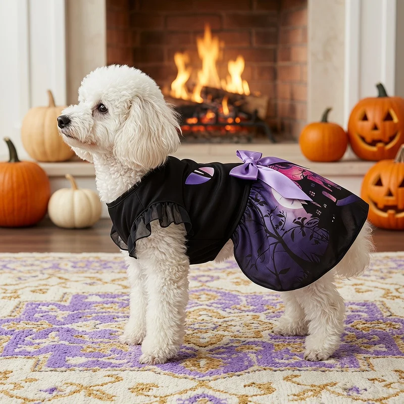 Tutu Disfraz Halloween para perros y gatos pequeños – Vestido princesa con ojos de gato - imagen 5