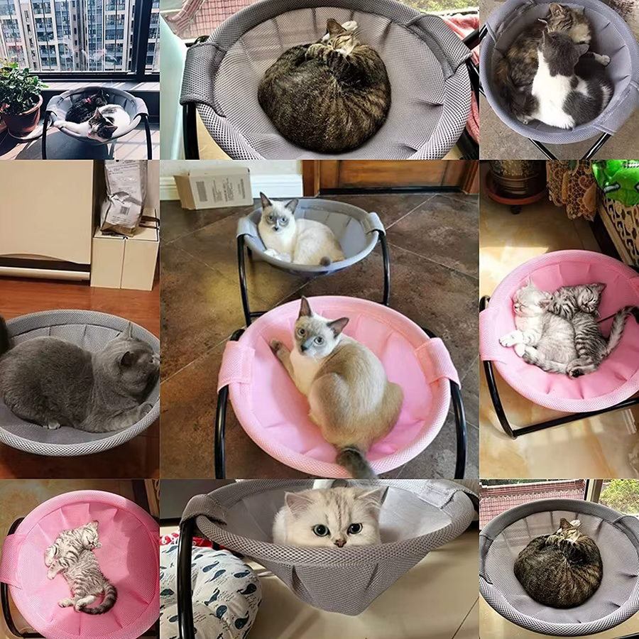 Hamaca para mascotas en uso