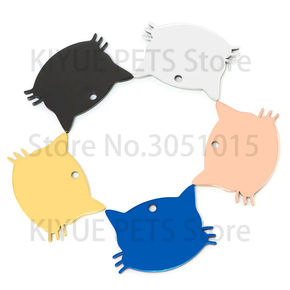 Placa identificación gato personalizada acero inoxidable con espejo