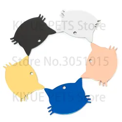 Placa identificación gato personalizada acero inoxidable con espejo