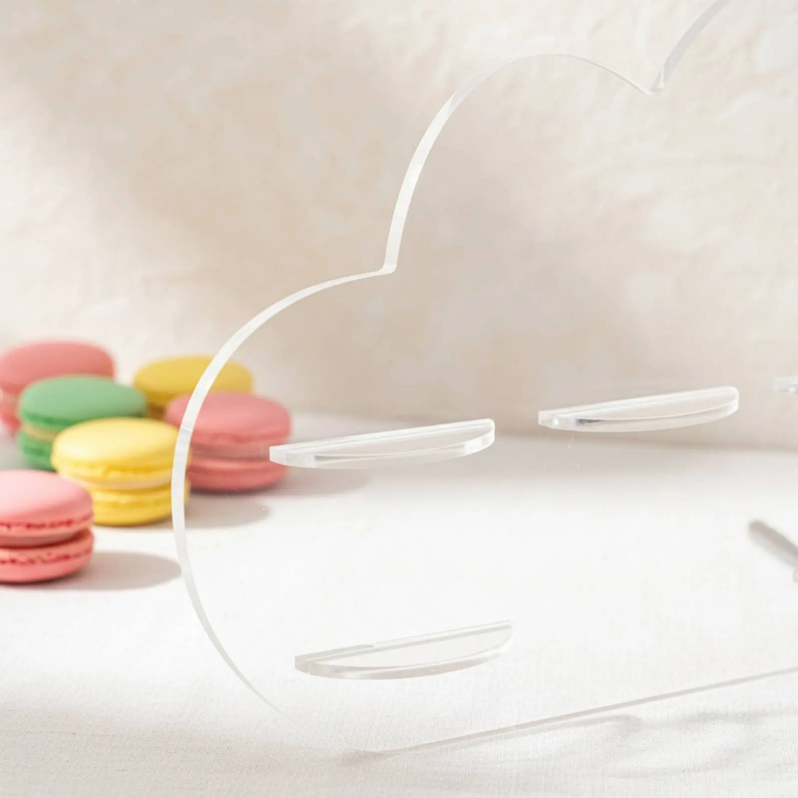 Soporte transparente de macarons de acrílico para exhibición y repostes