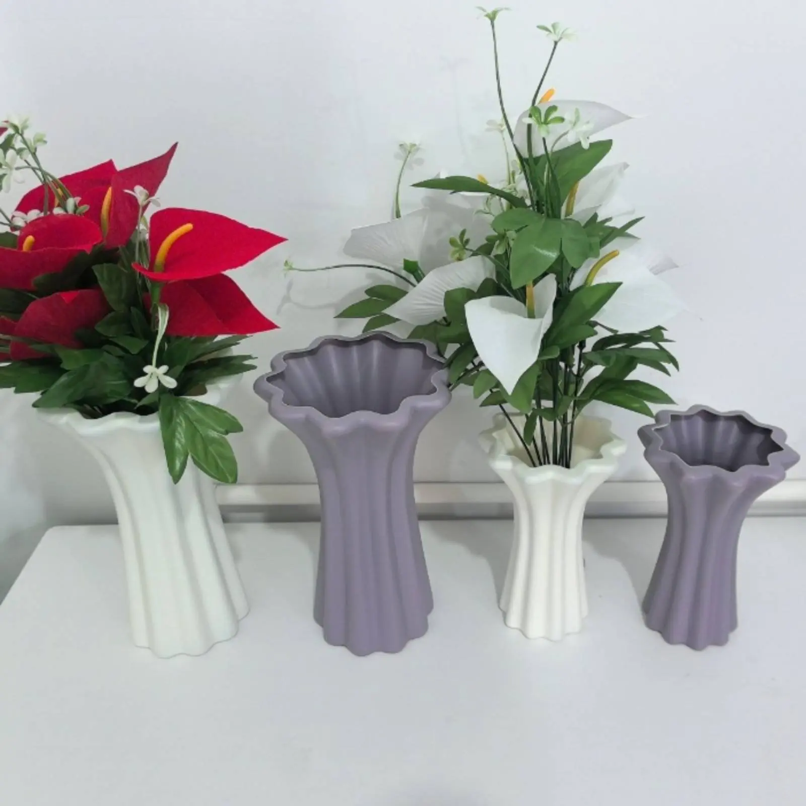 Jarrón decorativo para flores diseño nórdico resistente de cerámica imitación - imagen 5