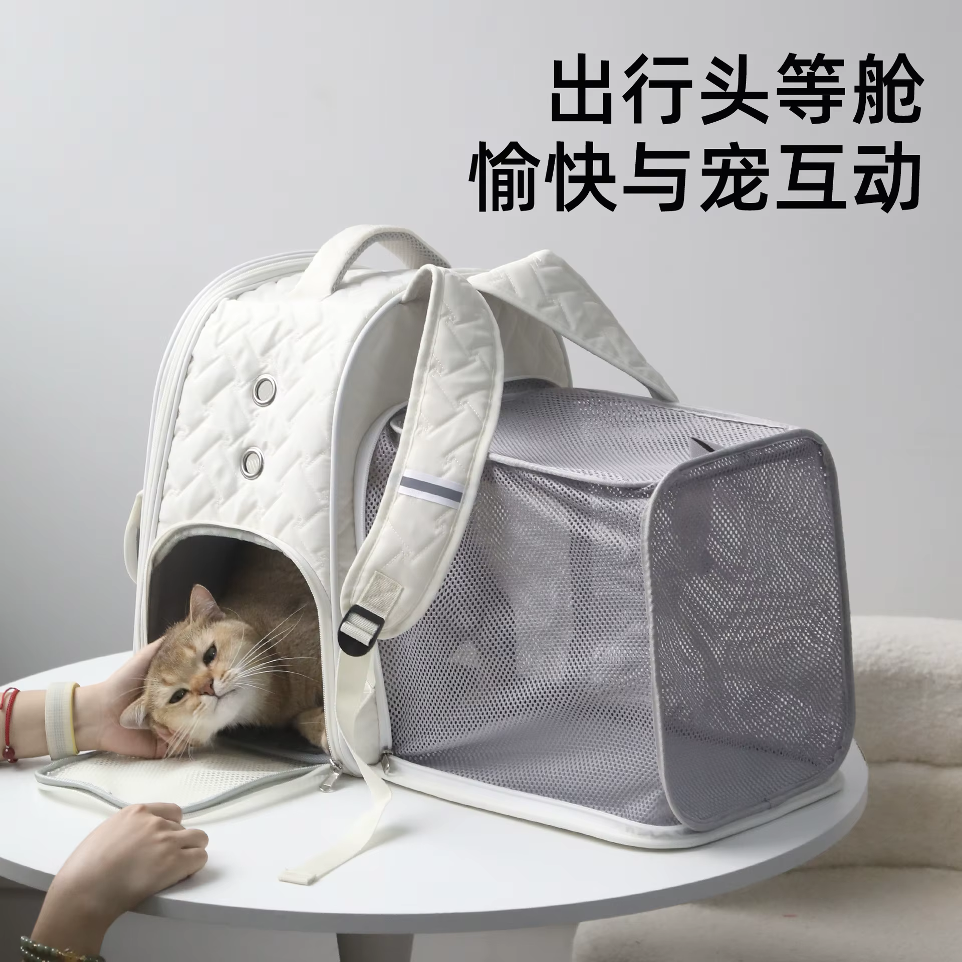 Mochila transportín ligera y transpirable para gatos y perros - imagen 4