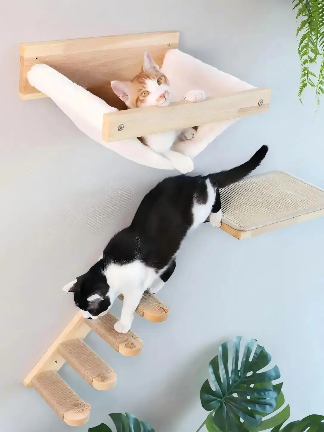Madera de pino maciza para estantes de gatos