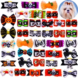 Lazos para perros pequeños Halloween con calavera y calabaza