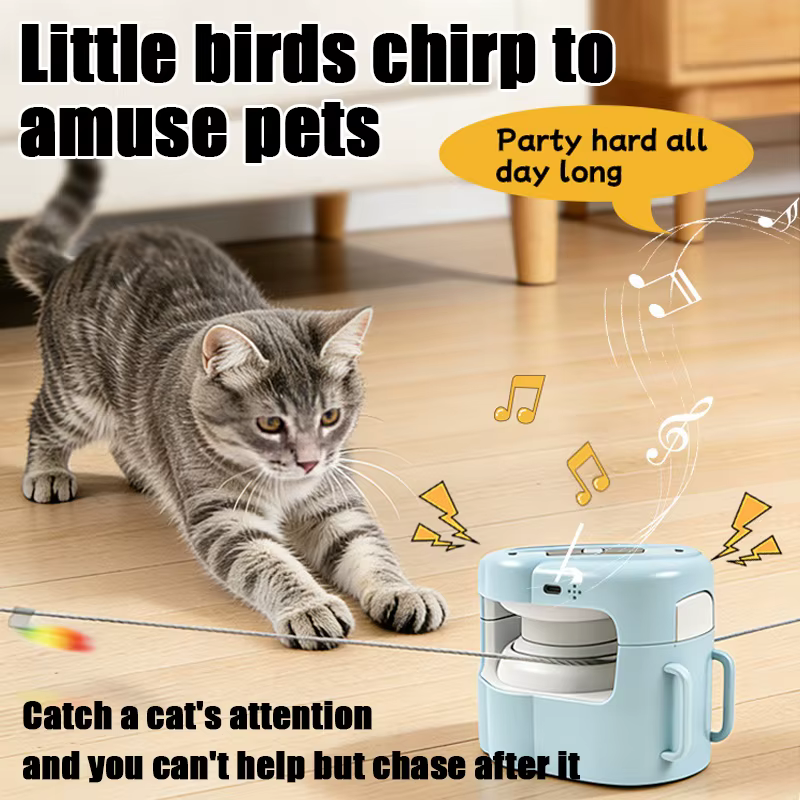 Juguete interactivo para gatos: mando, velocidad y sonido de pájaros - imagen 4