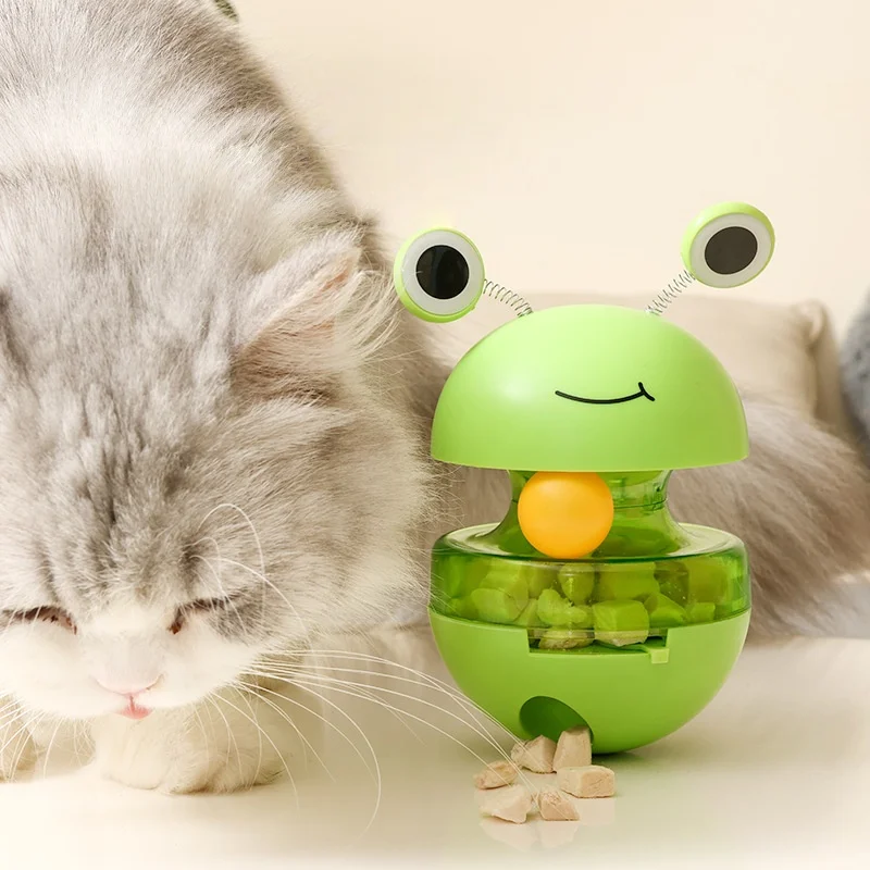 Juguete rana con plumas para gatos – Dispensador de golosinas - imagen 3