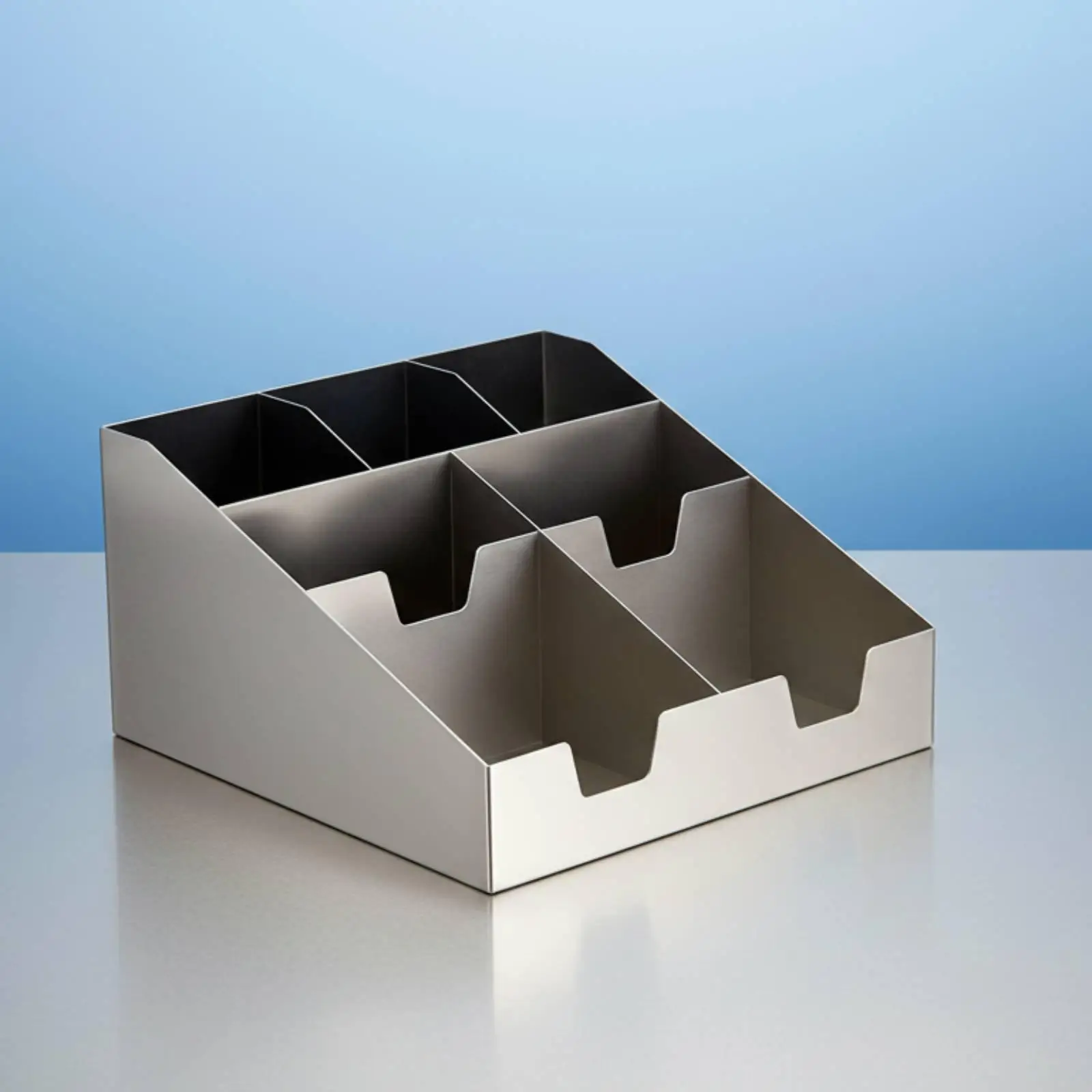 Dispensador Vasos Acero Inoxidable con Compartimentos – Organizador Barra para Café - imagen 3