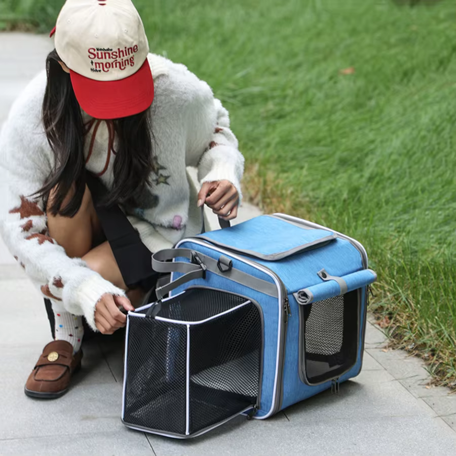 Cesta bici expandible para perro y gato – Transportín plegable - imagen 4