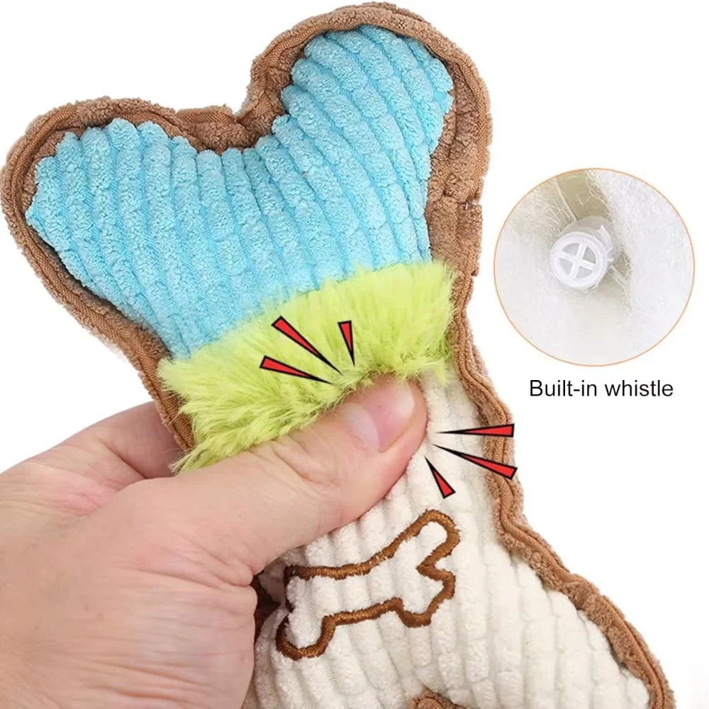 Hueso chirriante en uso por perro pequeño