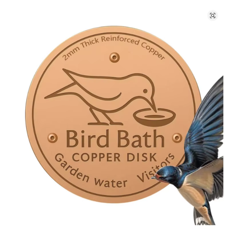 Disco purificador de cobre para baño de aves – Bandeja metálica - imagen 3
