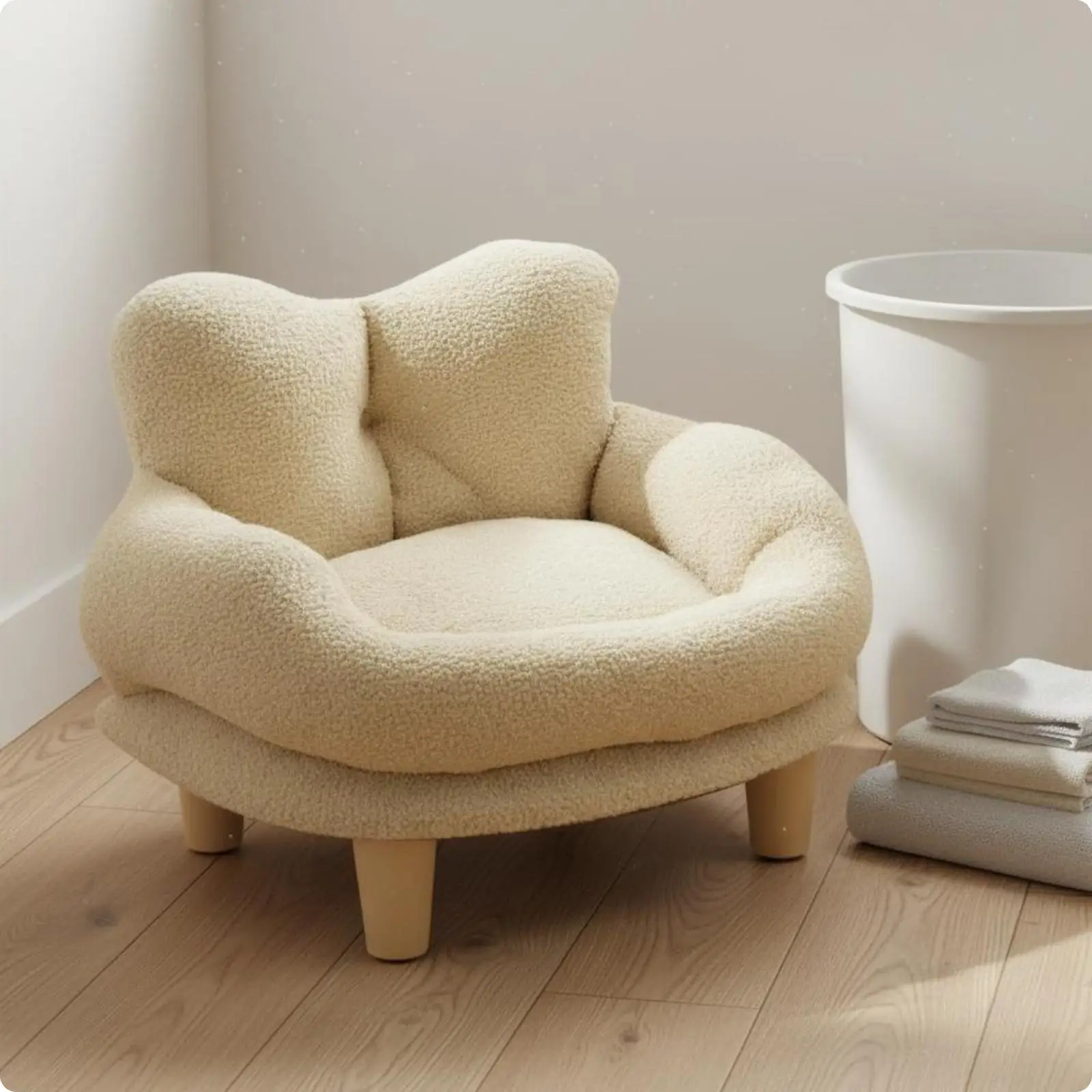Cama Corazón en Felpa Teddy para Perros y Gatos – Lavable y Desmontable - imagen 2