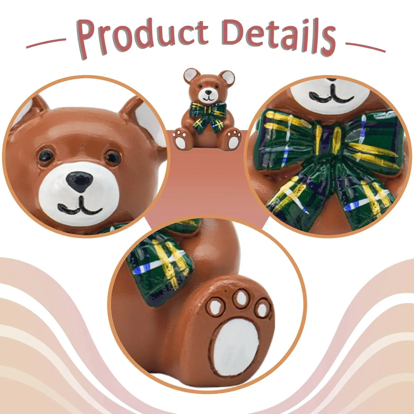 Soporte para velas con figura de oso estilo dibujos animados - imagen 2